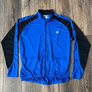 Canari Men's XXL Blue & Black Full-Zip Long Sleeve Cycling Jersey